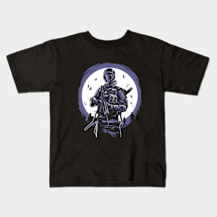 Gas Mask Soldier Kids T-Shirt
